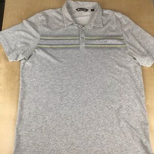 Travis Mathew Mens XL Performance Golf Polo Shirt Light Gray